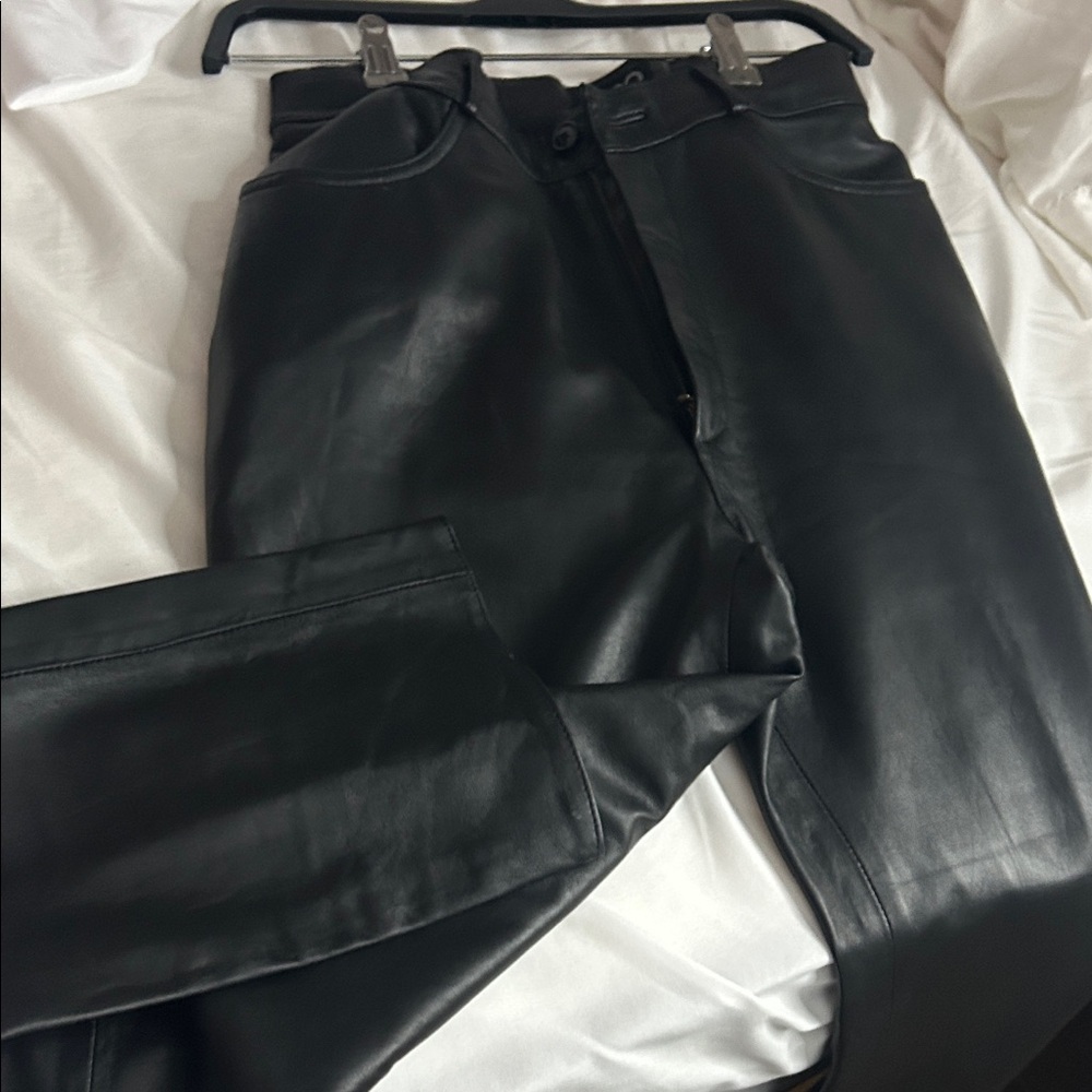XOXO Black Straight Leg genuine leather jeans